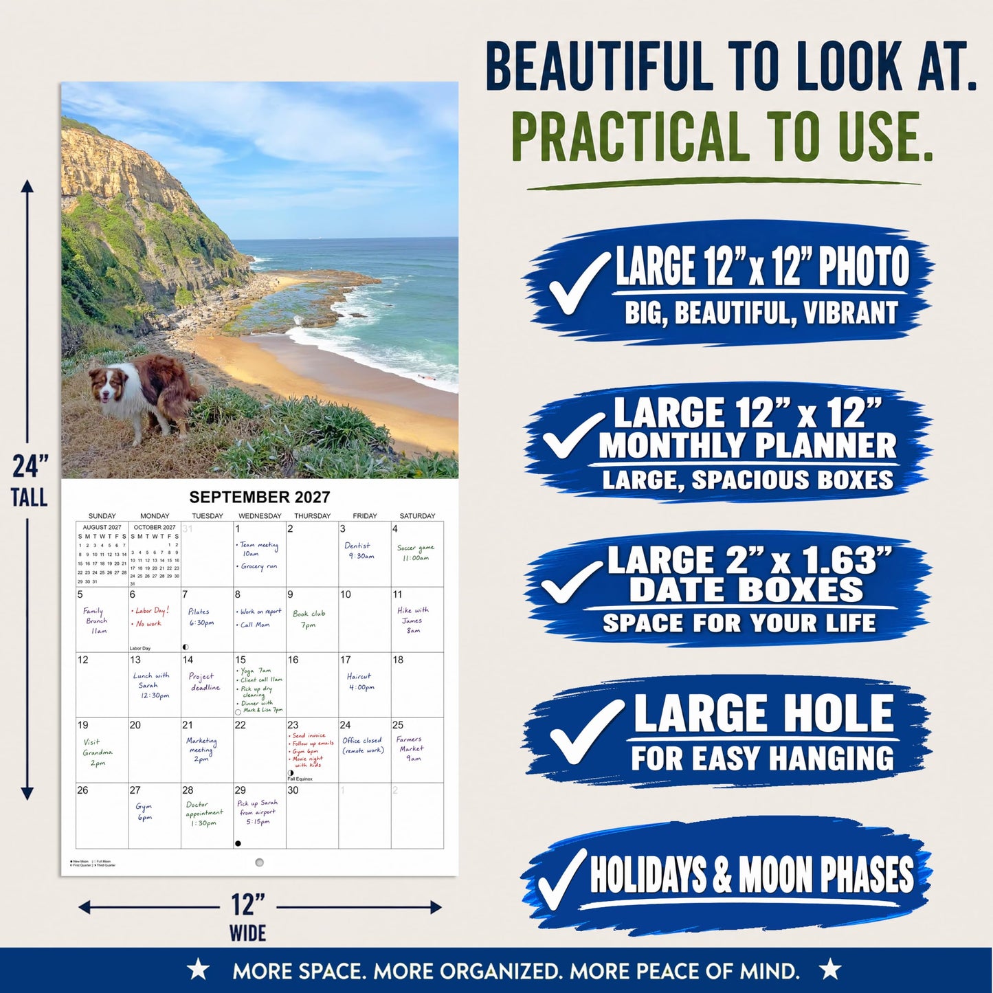 2027 Dumping Dogs in Scenic Spots Monthly Wall Calendar - Pooping Dogs Calendar | Prank Gift White Elephant or Gag Gift Calendar 2026-2027