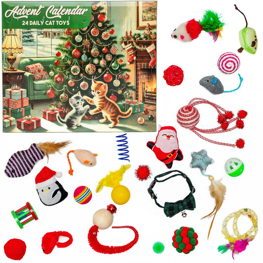 Cat Advent Calendar 2025-24 Days of Interactive Fun with 24 Cat Toys