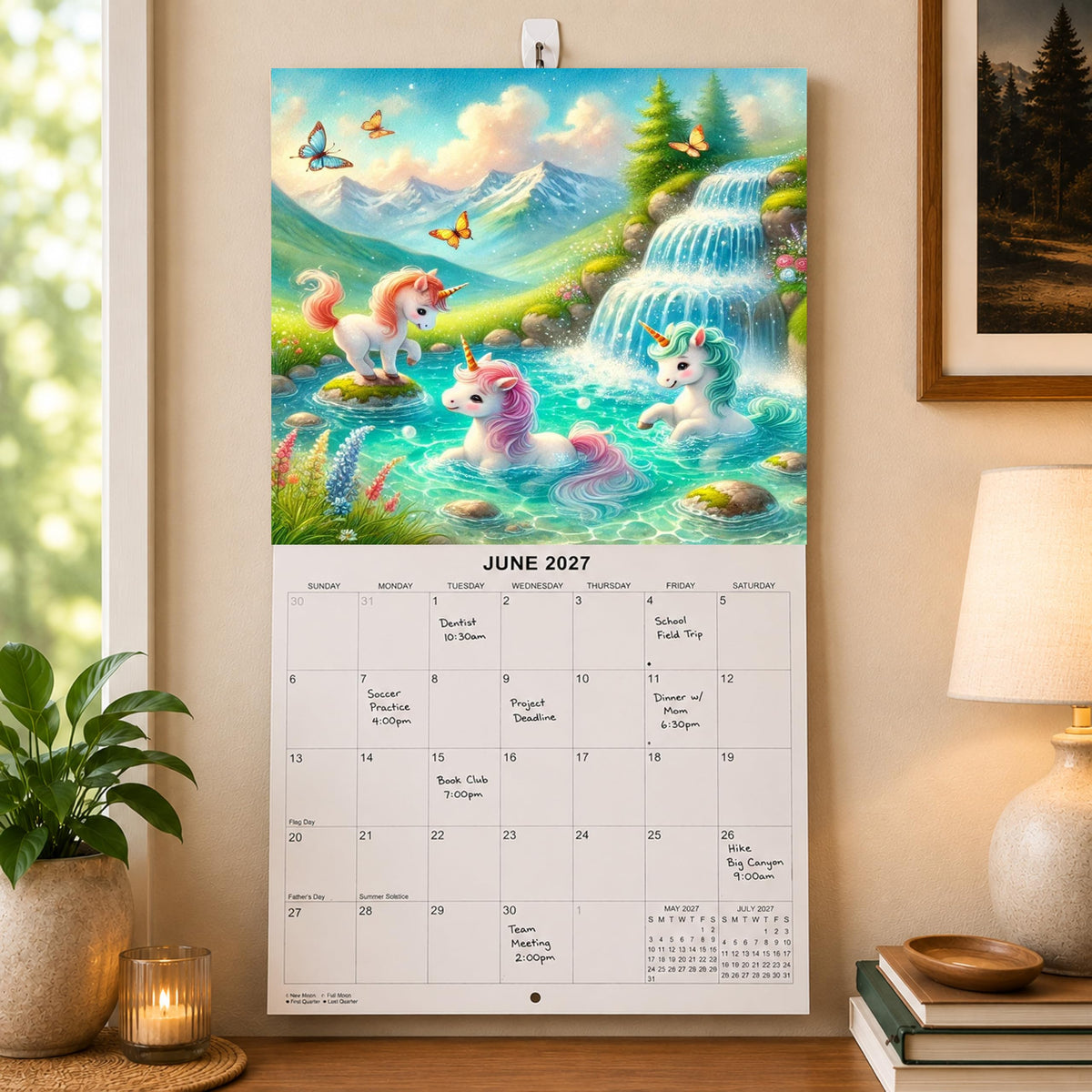 2027 Unicorns Monthly Wall Calendar | Fantasy Unicorn Art Calendar 2026-2027