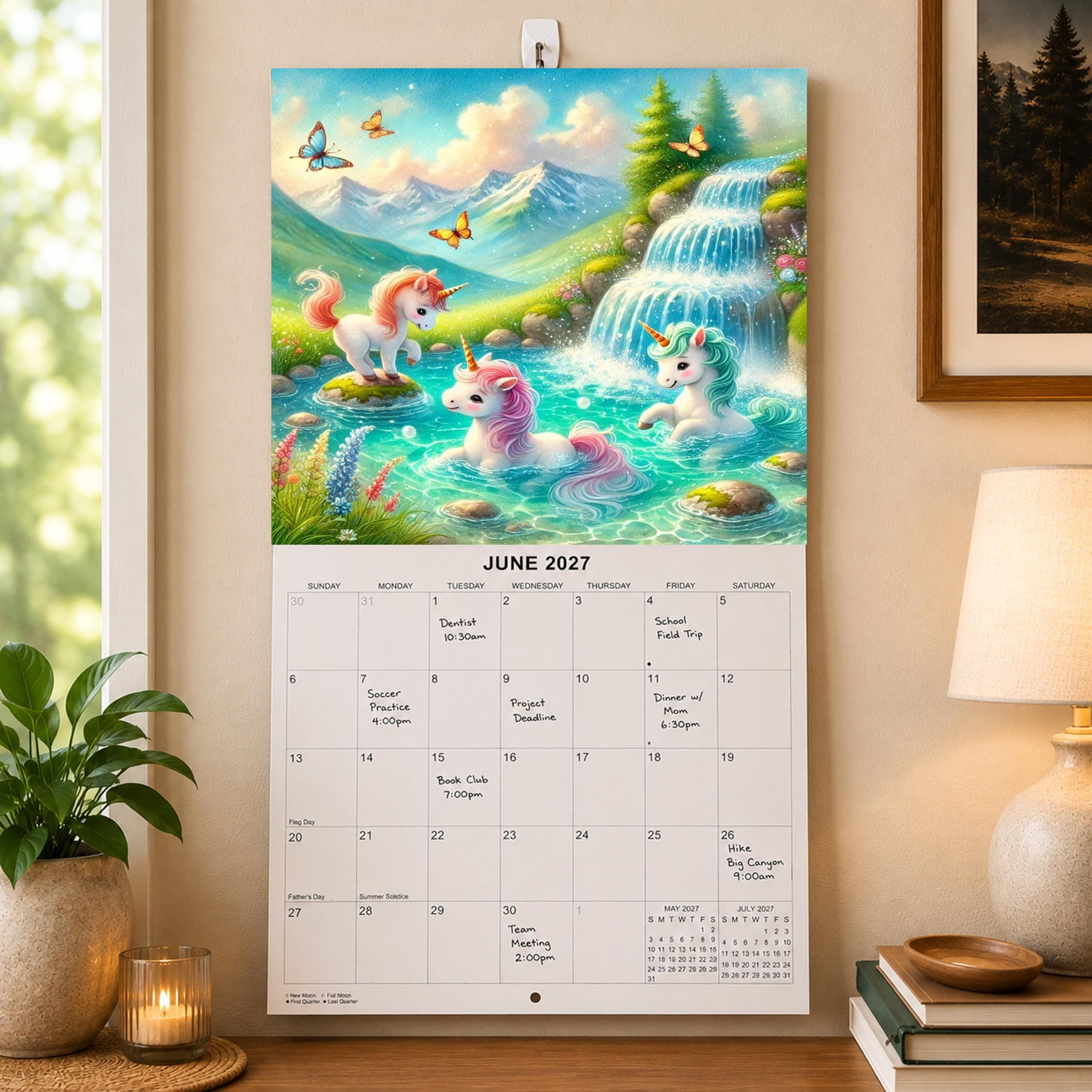 2027 Unicorns Monthly Wall Calendar | Fantasy Unicorn Art Calendar 2026-2027