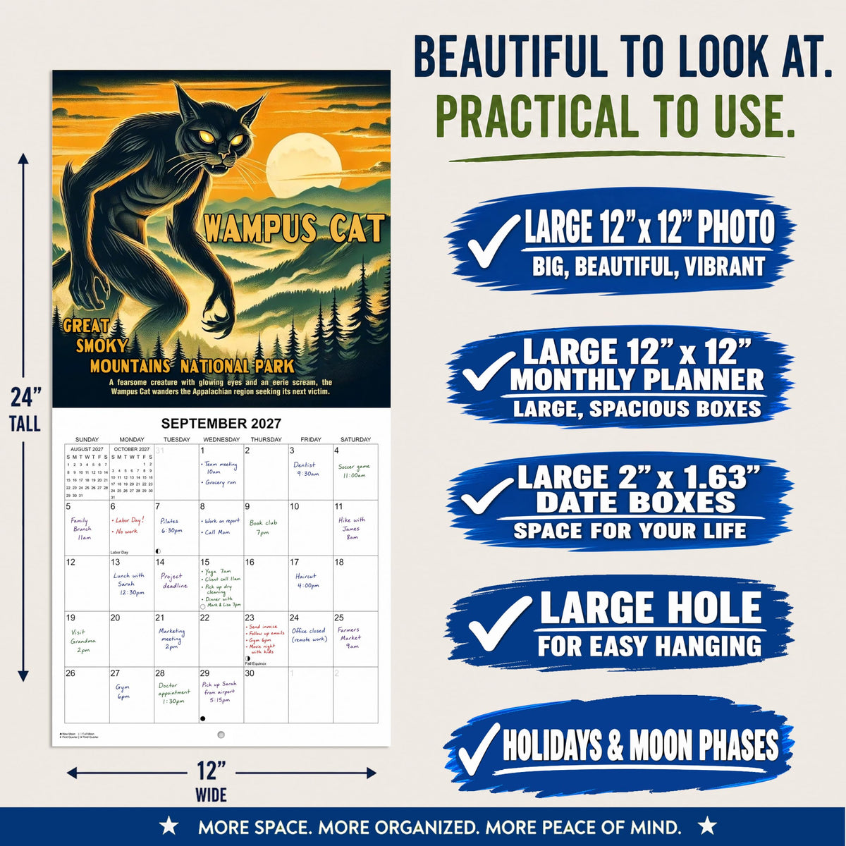 2027 National Park Lore - Cryptids in National Parks Monthly Wall Calendar | Monsters Gift Calendar 2026-2027