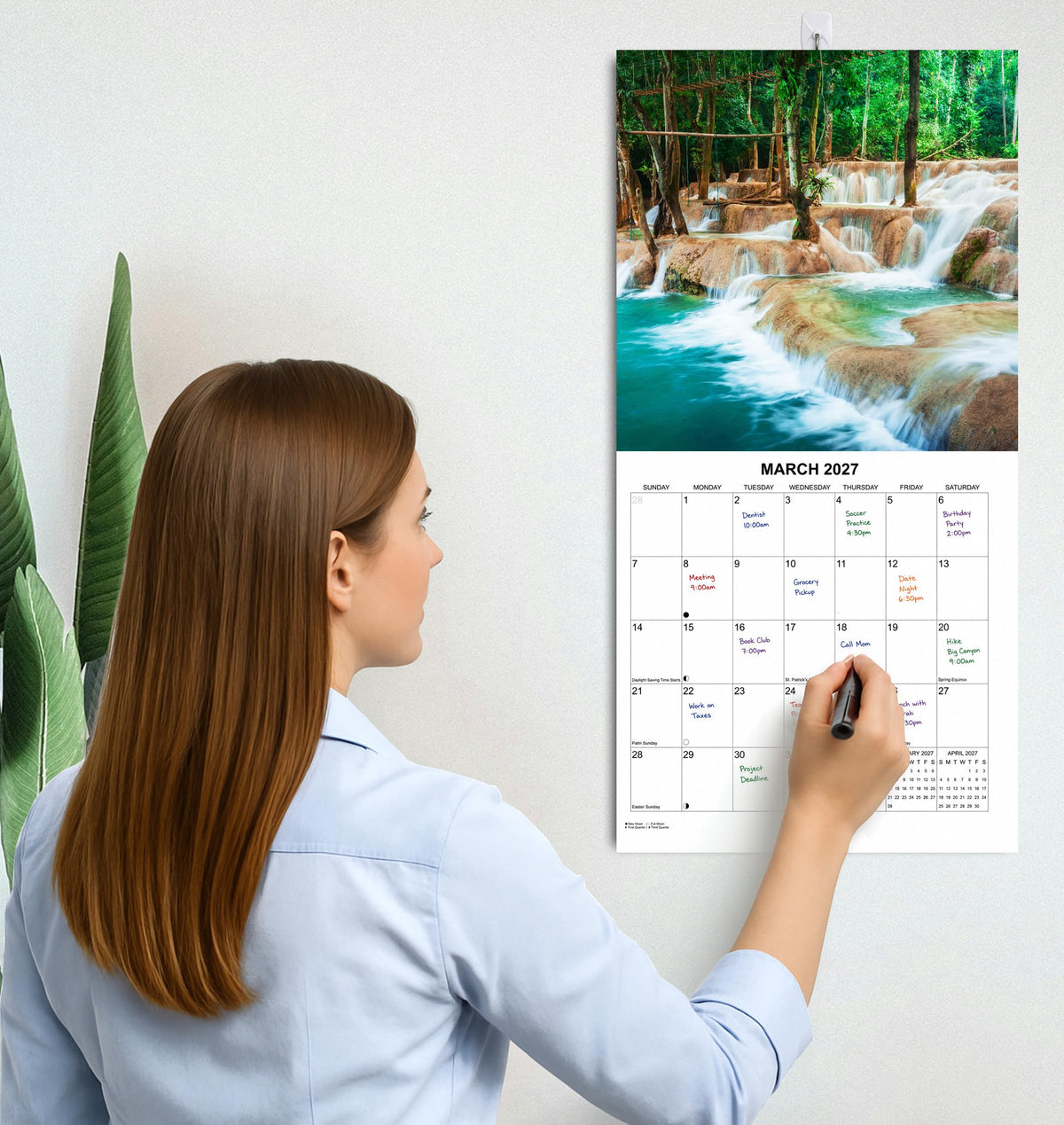 2027 Waterfalls Monthly Wall Calendar | Travel Calendar 2026-2027