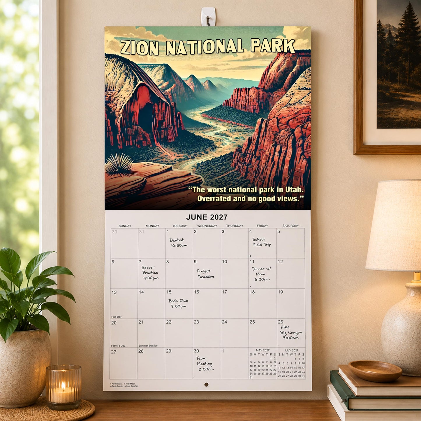 2027 Lousy National Parks - The Worst Reviews of America's Best Parks White Elephant Monthly Wall Calendar - Funny Gag Gift | Prank Gift Calendar 2026-2027