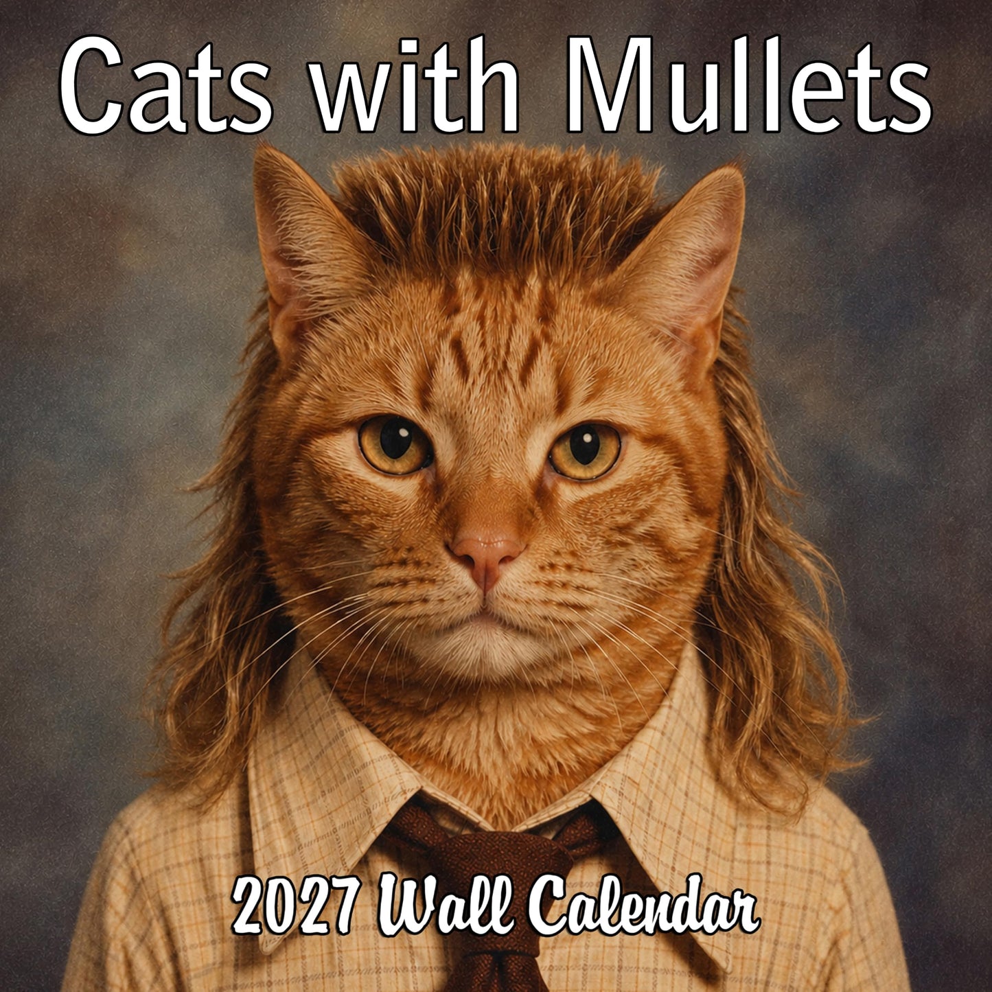 2027 Cats with Mullets White Elephant Monthly Wall Calendar - Funny Gag Gift | Prank Gift Calendar 2026-2027