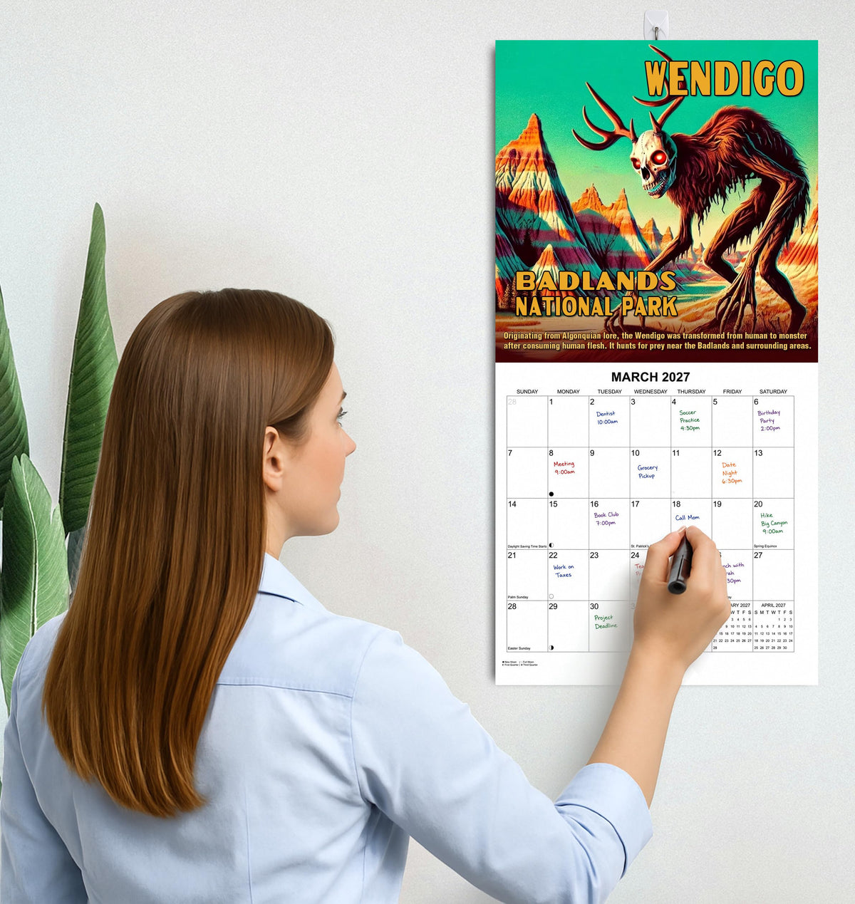 2027 National Park Lore - Cryptids in National Parks Monthly Wall Calendar | Monsters Gift Calendar 2026-2027
