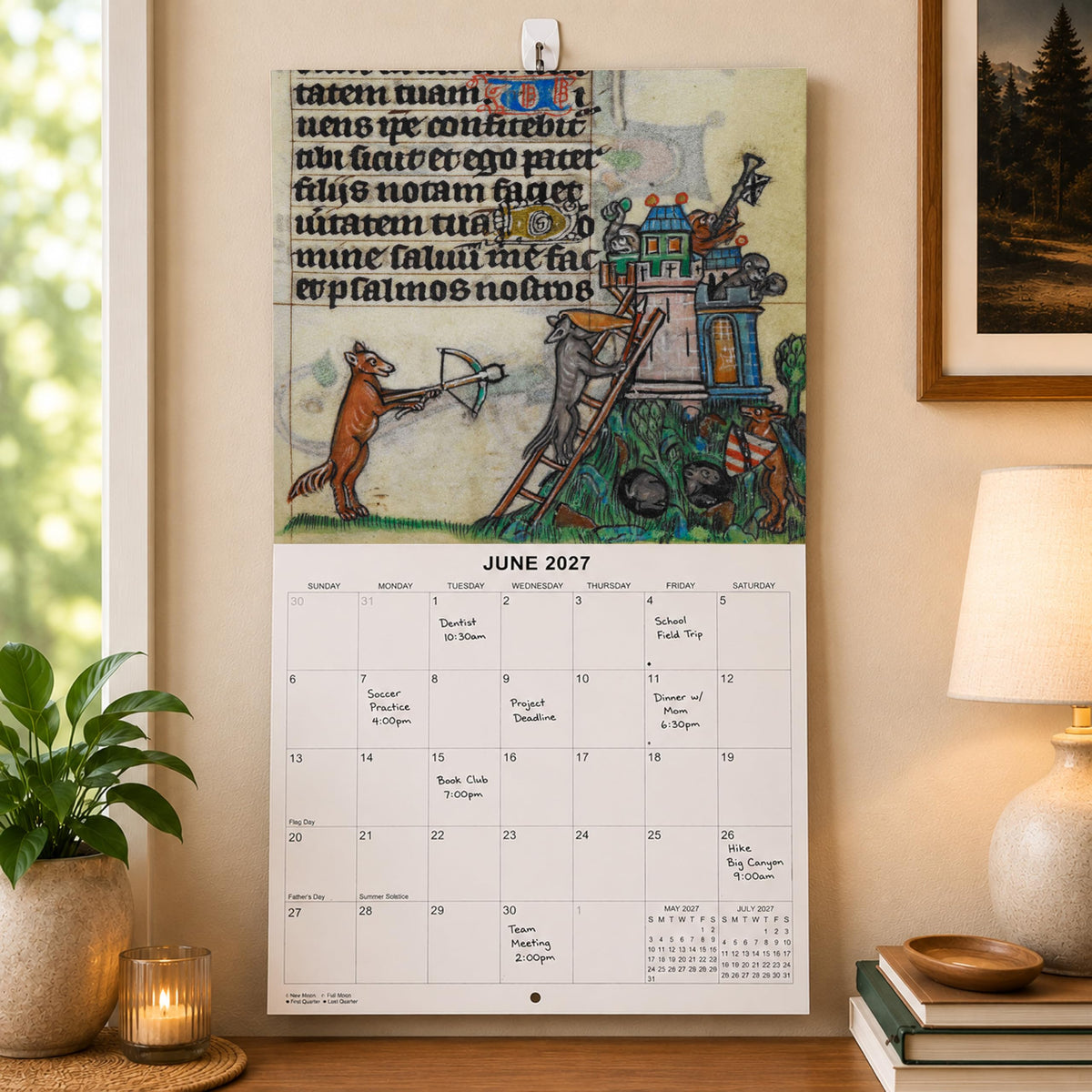2027 Strange Medieval Animals White Elephant Monthly Wall Calendar - Funny Gag Gift Ugly Animal Illustrations | Funny Odd Medieval Creatures Gift Calendar 2026-2027