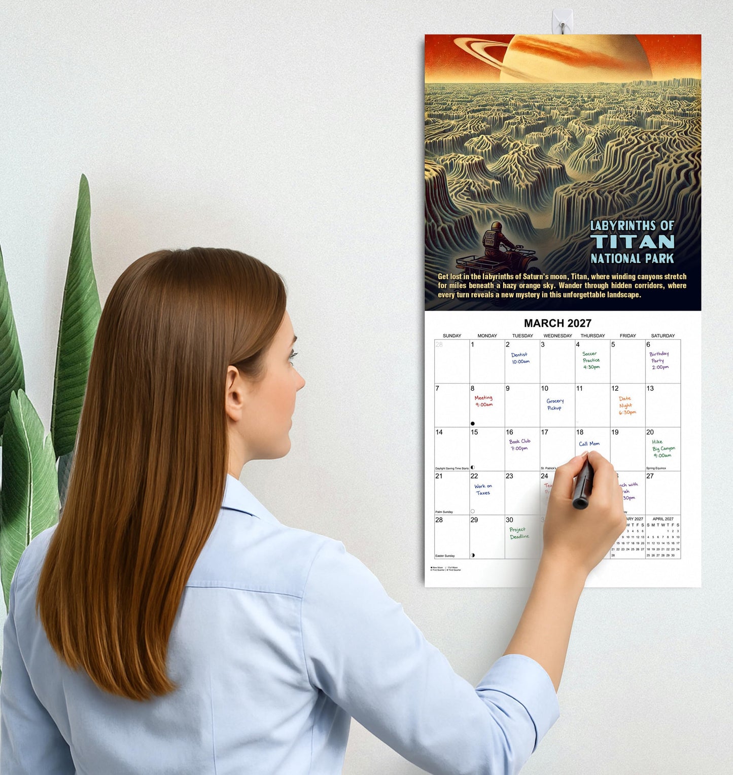 2027 National Parks of the Solar System Monthly Wall Calendar | Fun Gift Calendar 2026-2027