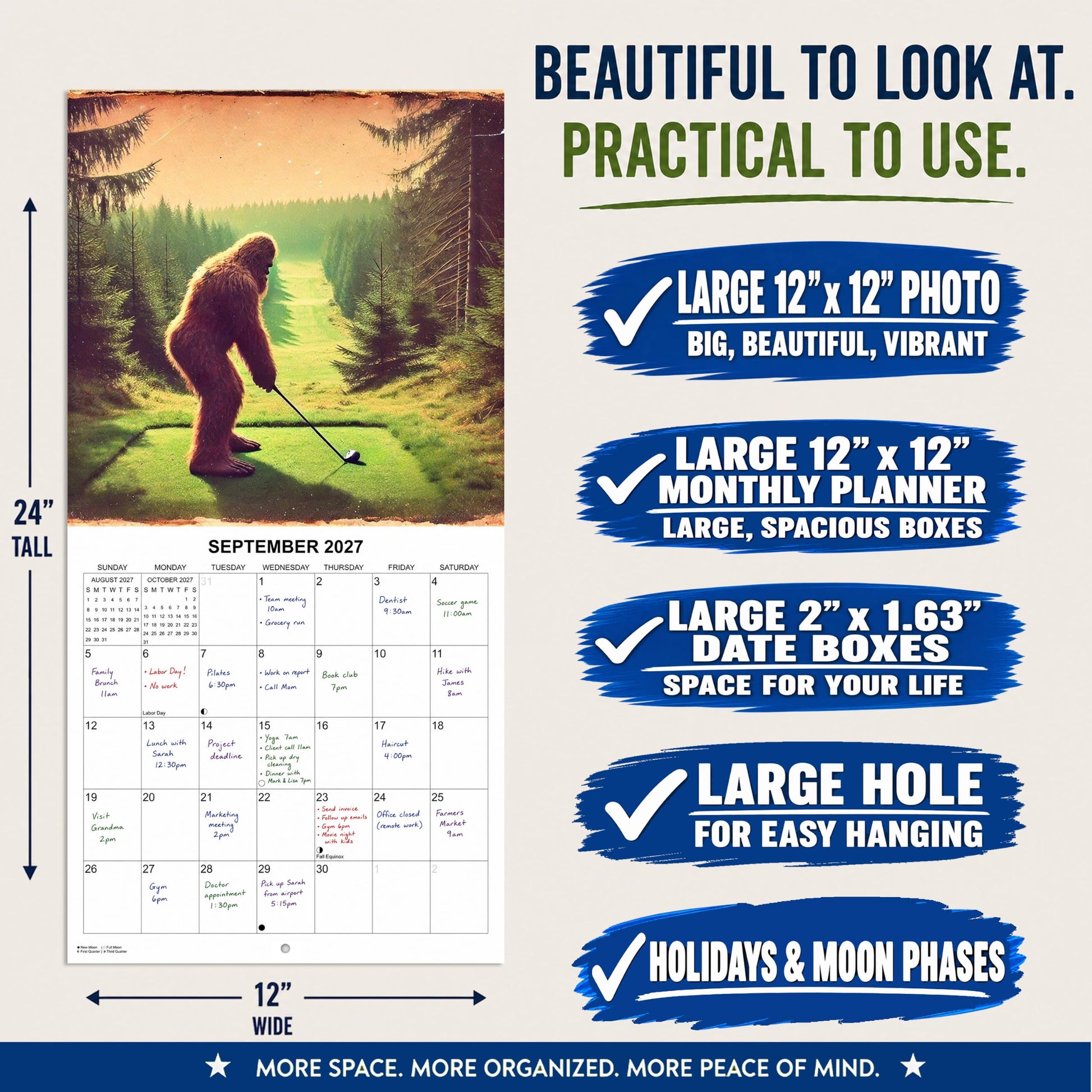 2027 Lost Bigfoot Photographs White Elephant Monthly Wall Calendar - Funny Gag Gift | Prank Gift Calendar 2026-2027