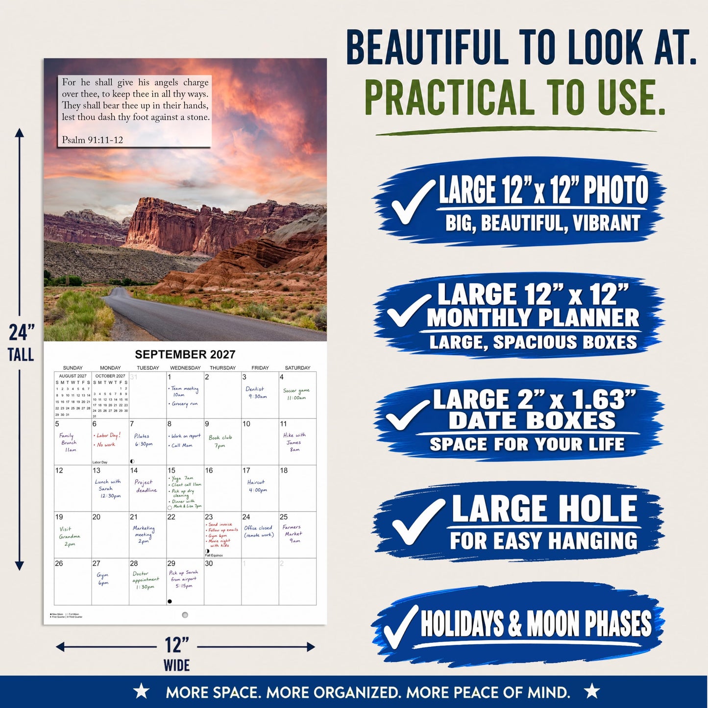 2027 Psalms Bible Verses Monthly Wall Calendar | Christian Calendar 2026-2027