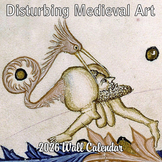 2026 Disturbing Medieval Art Monthly Wall Calendar | 12" x 24" | White Elephant or Gag Gift Funny Calendar 2025-2026