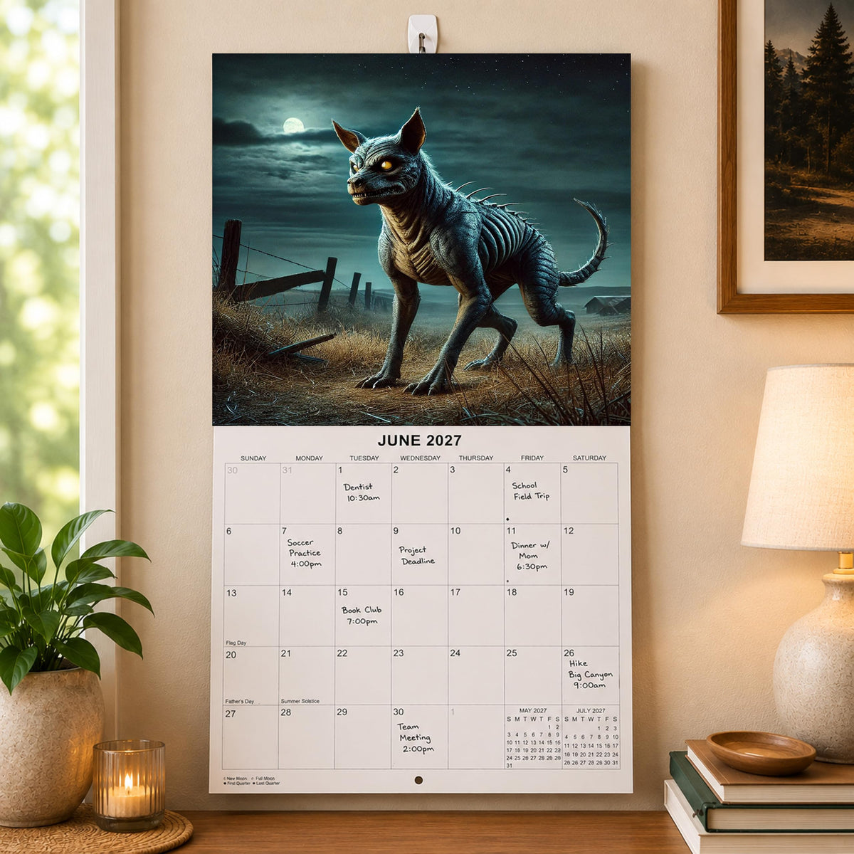 2027 Cryptids Monthly Wall Calendar | Monsters Gift Calendar 2026-2027