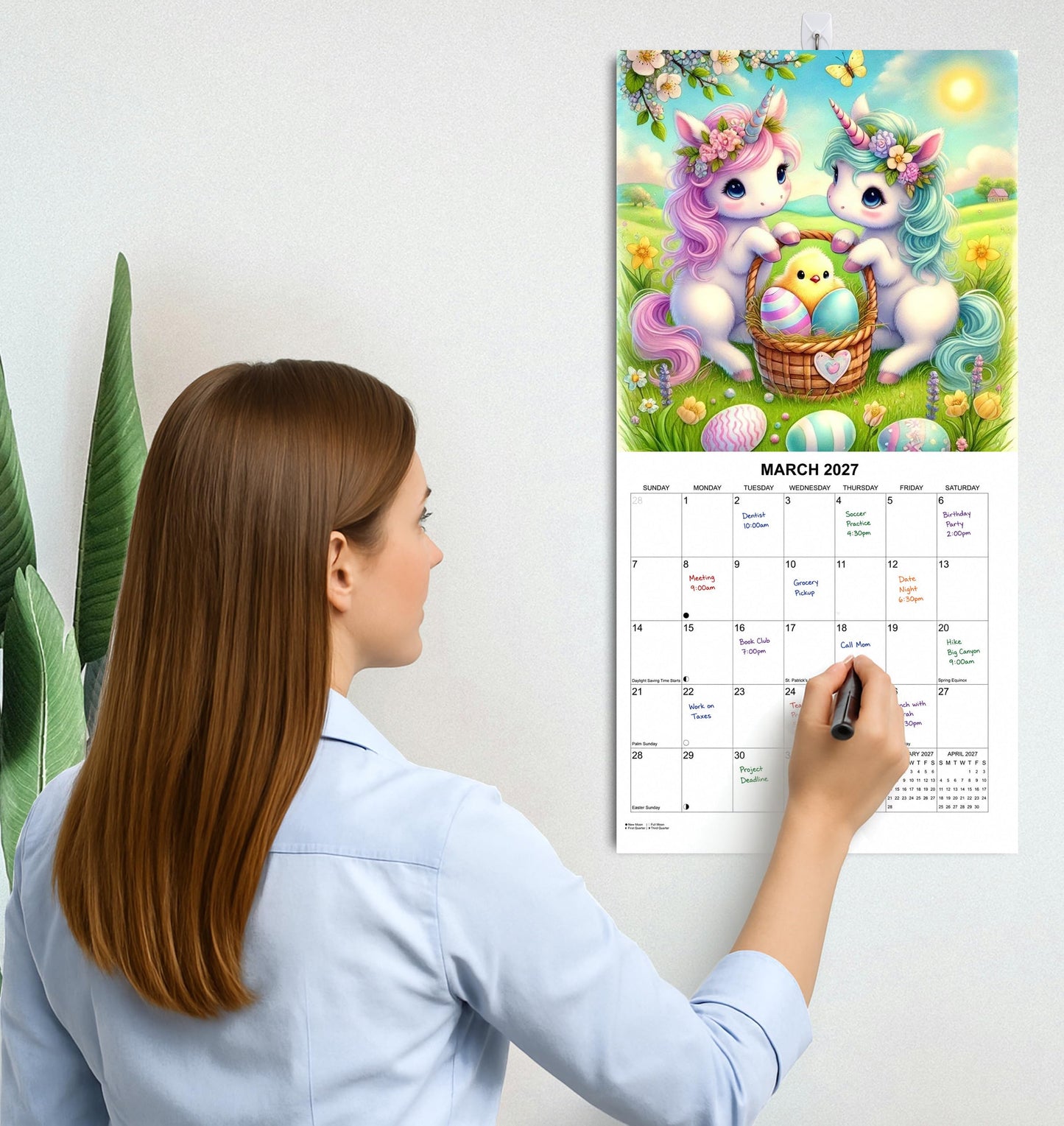2027 Unicorns Monthly Wall Calendar | Fantasy Unicorn Art Calendar 2026-2027