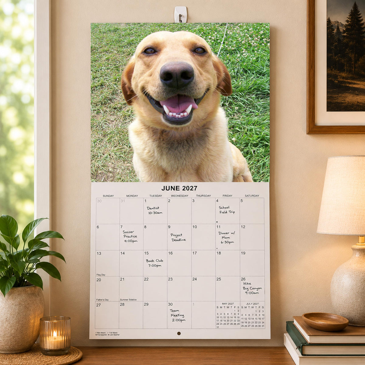2027 Smiling Dogs Monthly Wall Calendar | Funny Happy Dogs Calendar September 2026 - December 2027