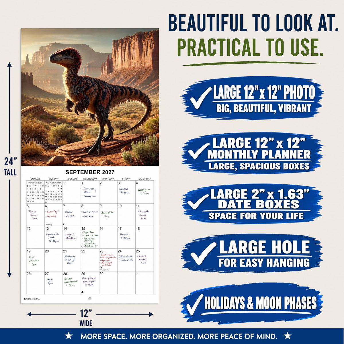 2027 Dinosaurs in National Parks Monthly Wall Calendar | Dinosaur Gift Calendar 2026-2027