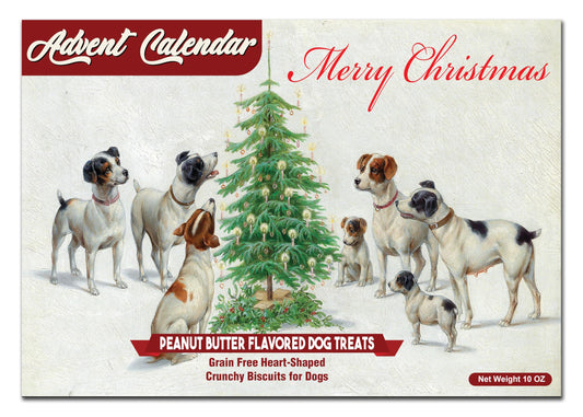 2025 Christmas Dog Advent Calendar for Dogs | 24 Days of Crunchy Peanut Butter & Quinoa Flavored Dog Treat Biscuits