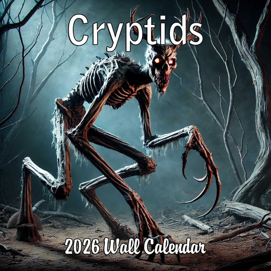2026 Cryptids Monthly Wall Calendar - Illustrations of Bigfoot, Loch Ness Monster and Other Cryptids | 12" x 24" | Cryptozoology Calendar 2025-2026