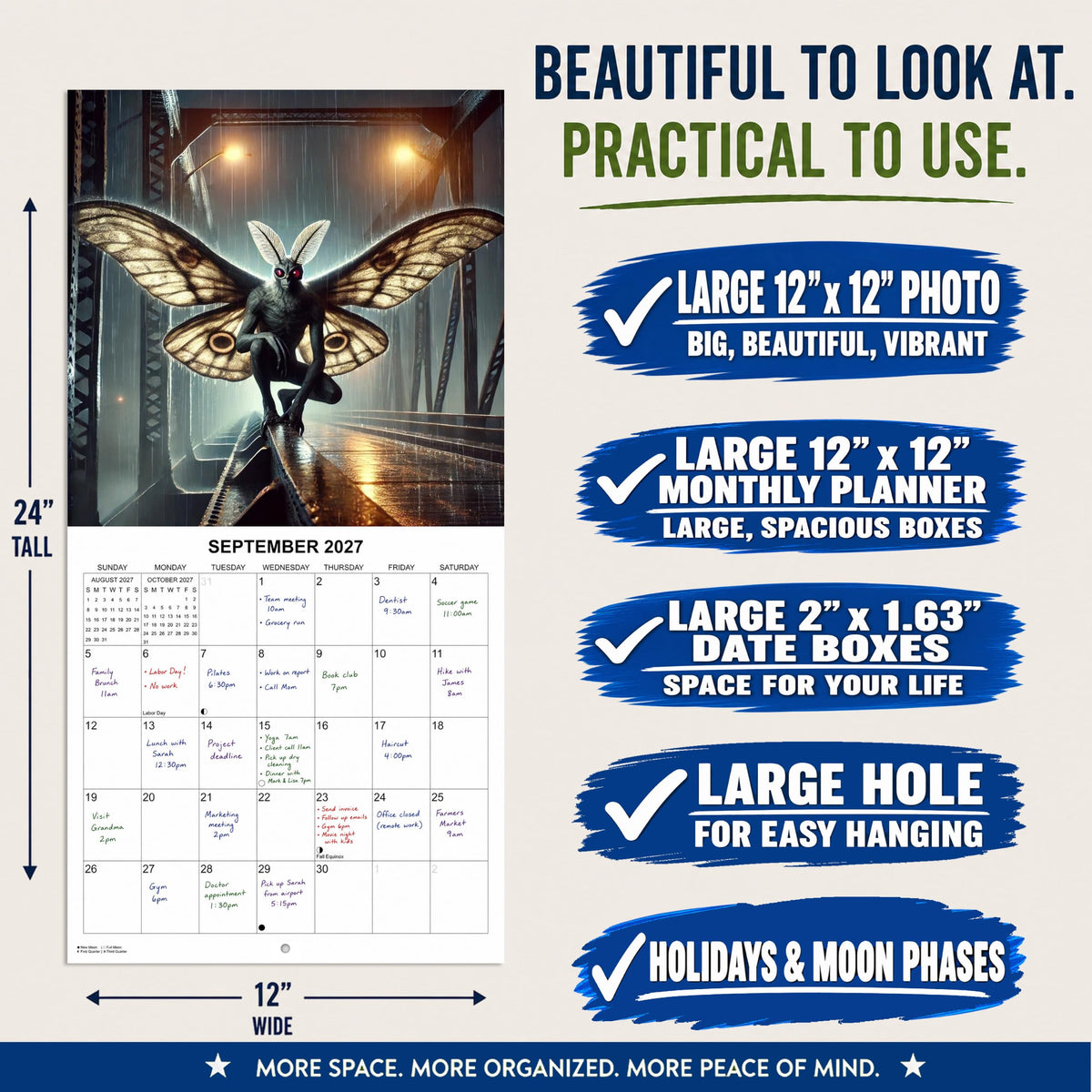 2027 Cryptids Monthly Wall Calendar | Monsters Gift Calendar 2026-2027