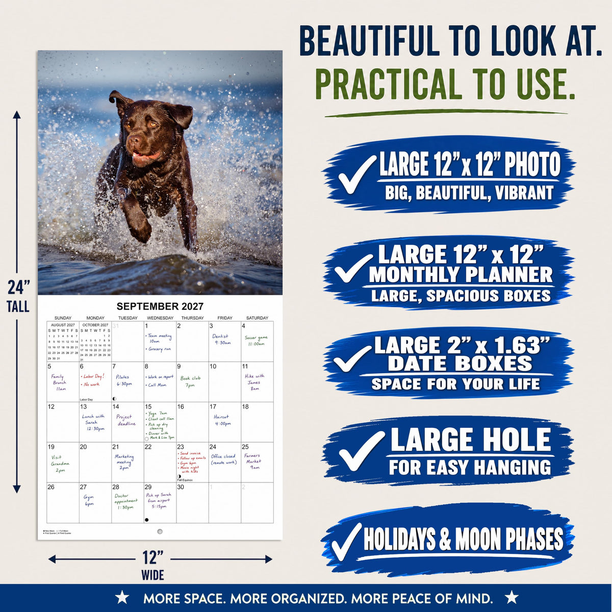 2027 Labs Monthly Wall Calendar | Labrador Retrievers Calendar September 2026 - December 2027