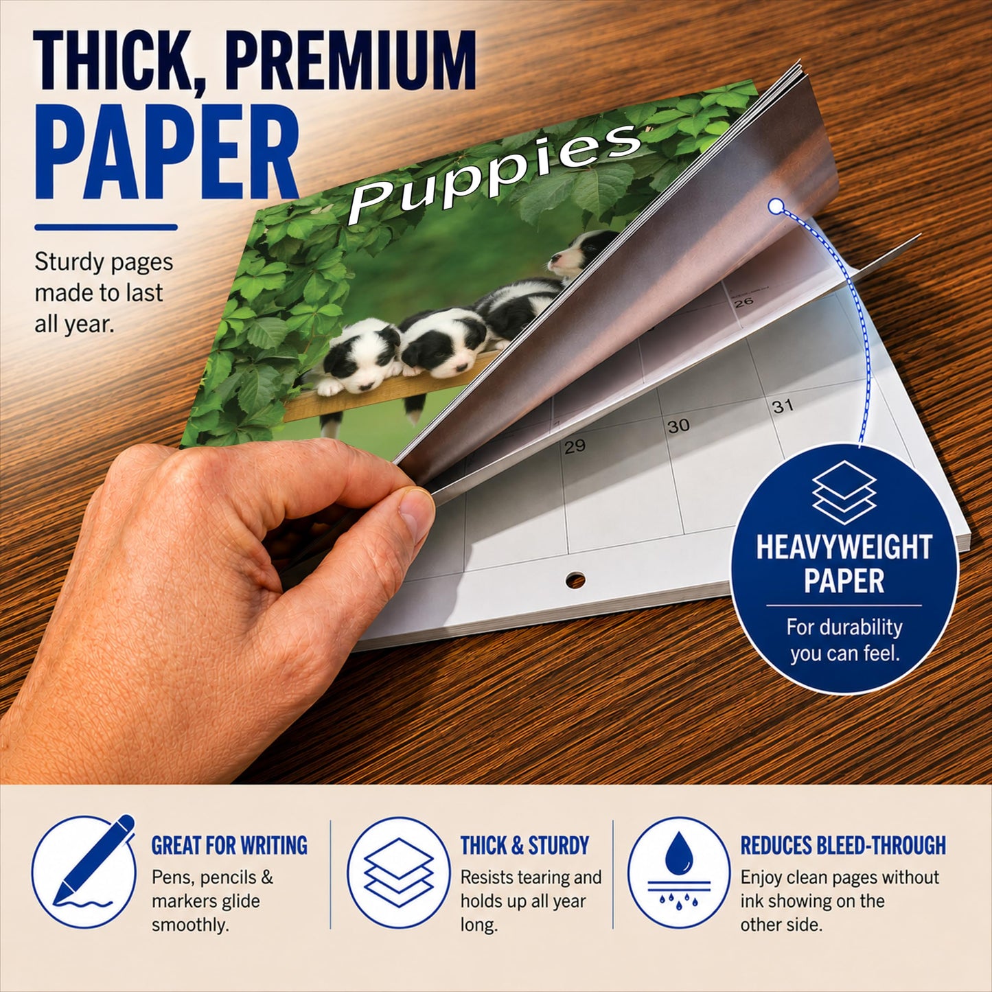 2027 Puppies Monthly Wall Calendar | Cute Dogs Calendar September 2026 - December 2027