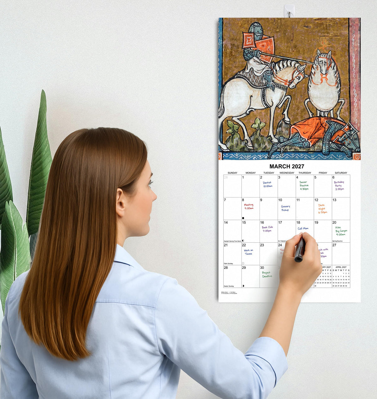 2027 Strange Medieval Animals White Elephant Monthly Wall Calendar - Funny Gag Gift Ugly Animal Illustrations | Funny Odd Medieval Creatures Gift Calendar 2026-2027