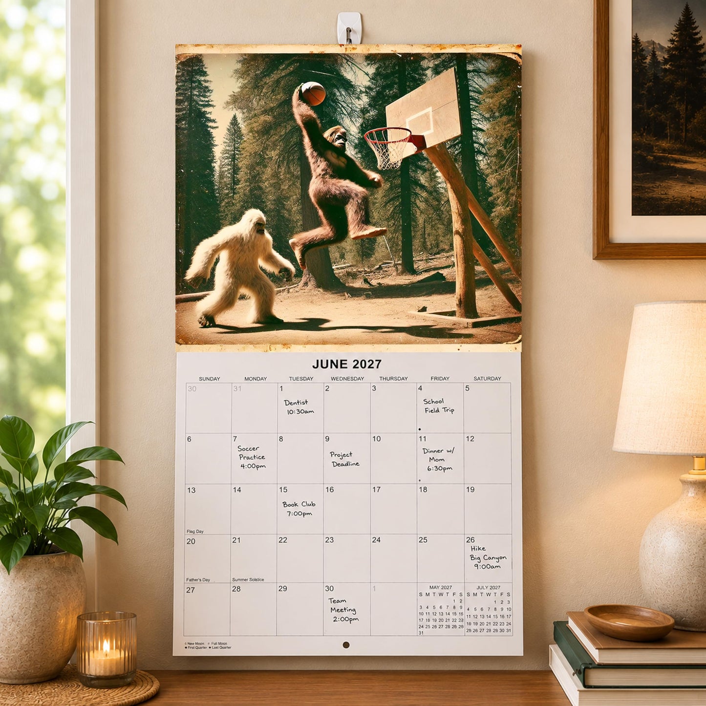 2027 Lost Bigfoot Photographs White Elephant Monthly Wall Calendar - Funny Gag Gift | Prank Gift Calendar 2026-2027