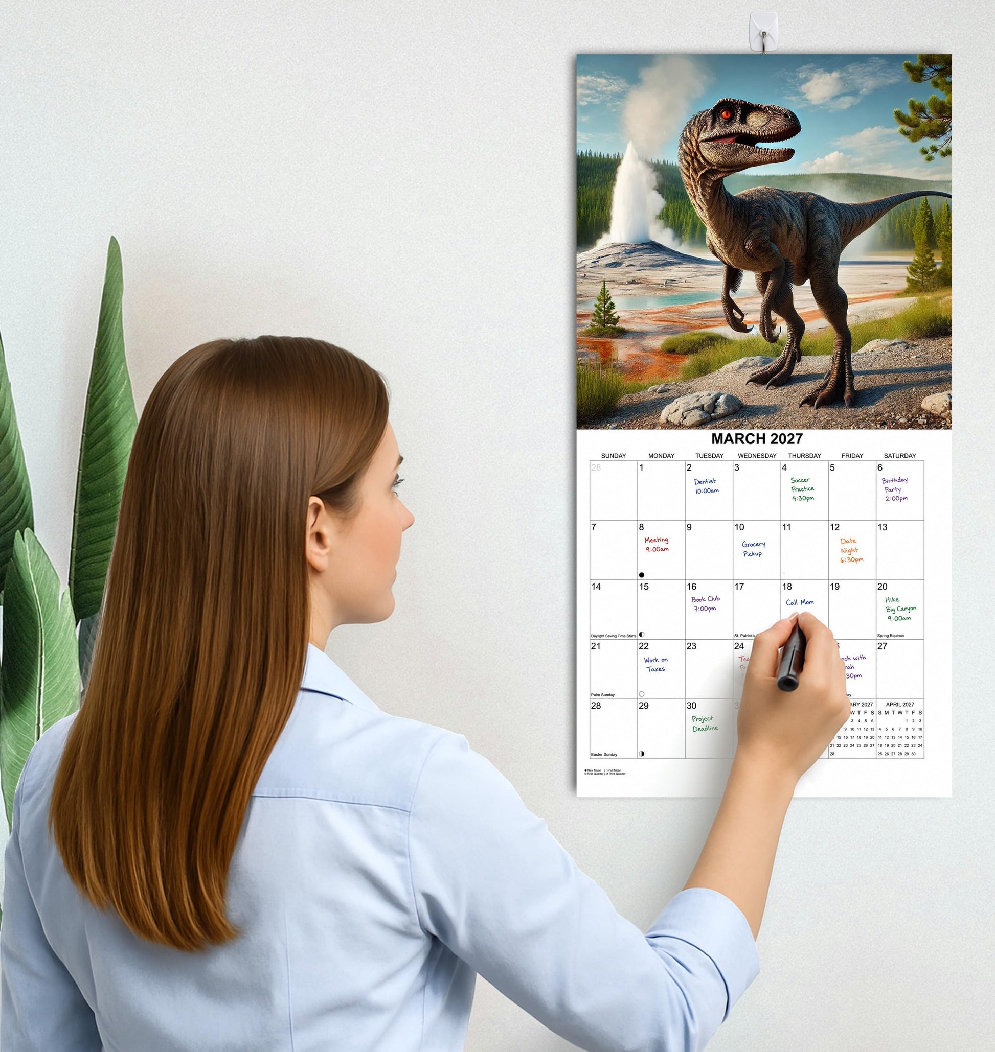 2027 Dinosaurs in National Parks Monthly Wall Calendar | Dinosaur Gift Calendar 2026-2027