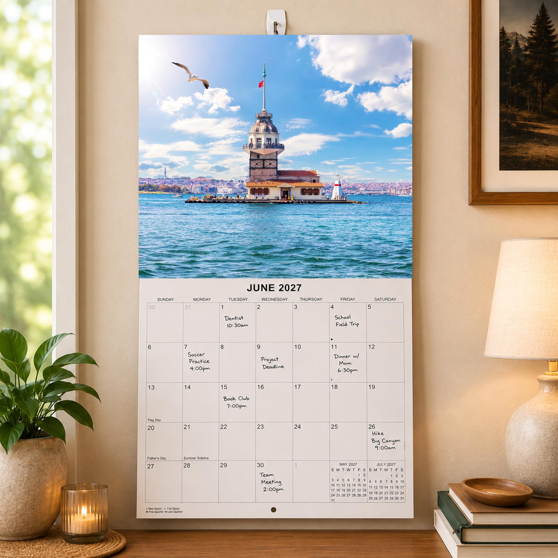2027 Lighthouses Monthly Wall Calendar | Travel Calendar 2026-2027