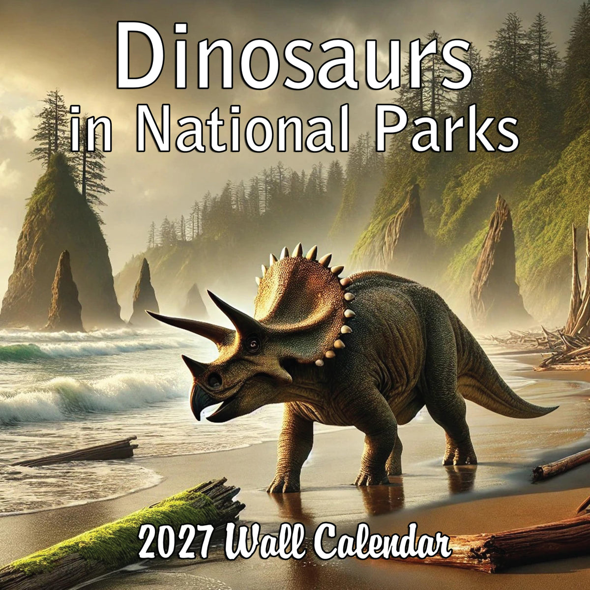 2027 Dinosaurs in National Parks Monthly Wall Calendar | Dinosaur Gift Calendar 2026-2027