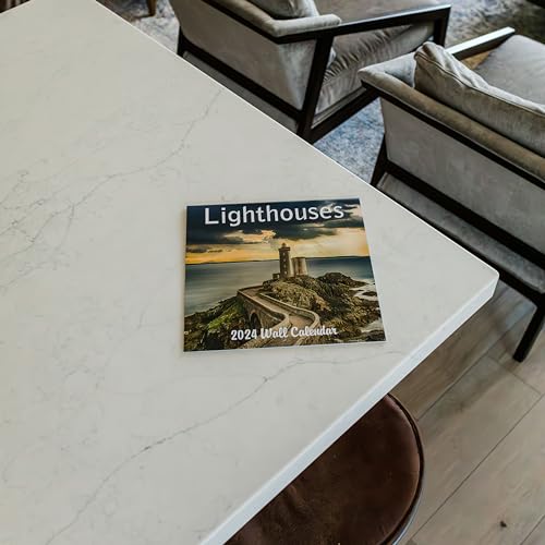 2024 Lighthouses Nature Landscapes Travel Monthly Wall Calendar with Four Bonus Months from 2023 16-Month Calendar Starts in September 2023 until December 2024 12" x 24" (when open) 12" x 12" (when closed) Thick Sturdy Paper