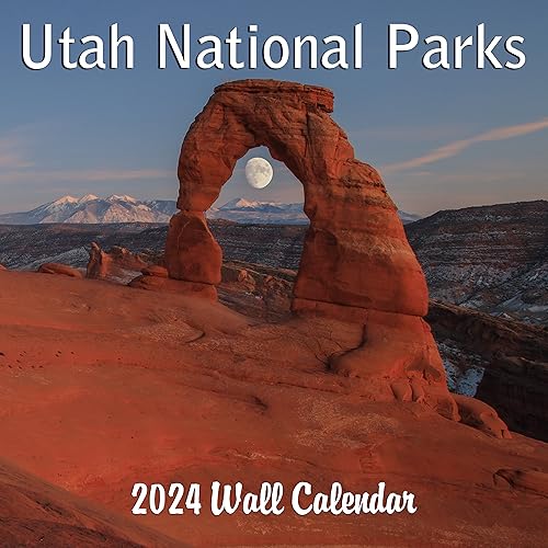 Utah National Parks Monthly 2024 Hangable Wall Calendar with Four Bonus Months from 2023 16-Month Large Wall Calendar September 2023-2024 12" x 24" When Open Thick Sturdy Paper Giftable 2024 Calendar