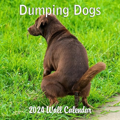 2024 Dumping Dogs Hilarious Pooping Crapping Dogs Monthly Wall Calendar with Four Bonus Months from 2023 16-Month Calendar Starts in September 2023 until December 2024 12" x 24" (when open) 12" x 12" (when closed) Thick Sturdy Paper Prank Joke White Eleph